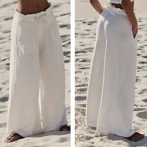 Free People FP Movement Full Court Wide Leg Pants White